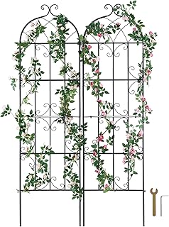 VEVOR Tuinhekwerk voor planten, bloemen, van roestvrij metaal, klimhulp voor klimrozen buiten, decoratief hekwerk voor clematis, hoge binnenplaatsen, 51 x 180 cm, 2 stuks