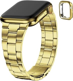 Fullmosa Metalen Bandje Compatibel met Apple Watch Armband 44mm 45mm 42mm(Series 3 2 1) voor dames en heren, nieuwe slanke metalen vervangingsarmband voor iWatch SE 3 2 1 Series 9 8 7 6 5 4