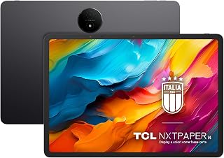 TCL NXTPAPER 14 tablet, 36,8 cm (14,25 inch), FHD, Octa-Core, 8 GB RAM, 256 GB geheugen, uitbreidbaar door MicroSD, 10.000 mAh accu, Android 14, grijs, pen inbegrepen
