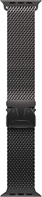 Apple Watch Band - Milanees bandje - 49 mm - Zwart - Medium