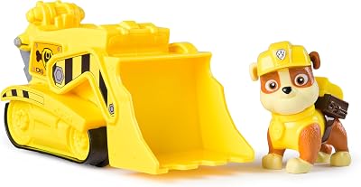 PAW Patrol, bulldozer van Rubble, speelgoedtruck met verzamelfiguur, duurzaam speelgoed
