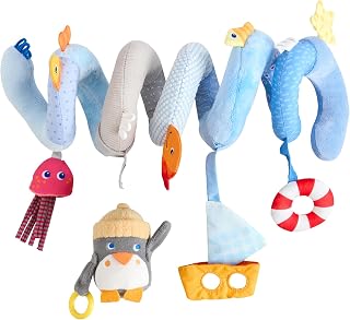 HABA 2012335001 Pinguïn mobiele spiraal – afneembare dierenfiguur, belletjes en spiegelfolie, voor kinderwagen en ledikant, voor baby's vanaf 0 jaar, geboortecadeau