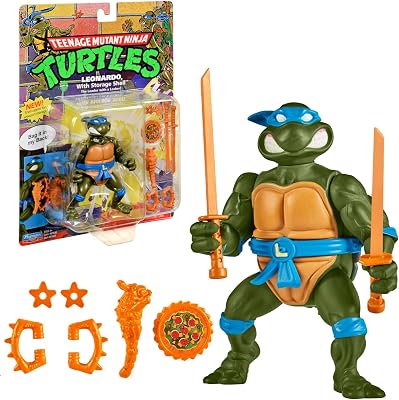 Ninja Turtles, beweegbare figuur, 10 cm, klassieke verzamelfiguur, Leonardo, speelgoed voor kinderen vanaf 4 jaar, Giochi Preziosi T0001A