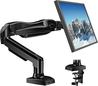 HUANUO PC-monitorhouder, 360 graden draaibaar, voor gebogen schermen van 17 tot 30 inch, houder voor gasveer, VESA 75 x 75/100 x 100 mm