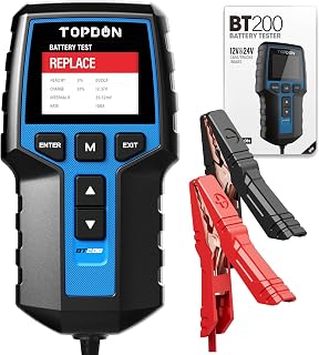TOPDON BT200 Accutester, 12 V 24 V, 100-2000 CCA autoaccutester, accutester auto laad-startsysteem auto-accu analysator voor vrachtwagen schip SUV boot
