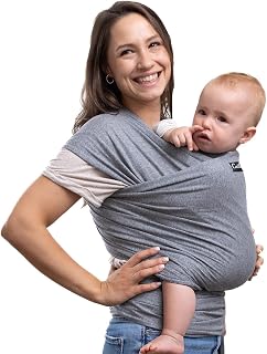Cuddlebug Babydraagdoeken met gratis verzending - baby carrier ring sling - babydraagdoek pasgeborenen - elastische draagdoek One Size Fit's all geel (Grey)