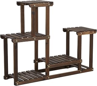 Yaheetech Plantenrek, hout, meertraps bloemenrek, voor binnen of buiten in de tuin of op balkon, afmetingen: 95 x 25 x 73 cm