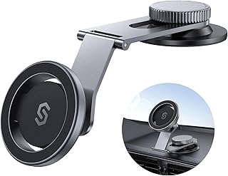SYNCWIRE Past op MagSafe-autohouder voor universeel dashboard, Tesla-scherm, magnetische telefoonhouder voor auto, opvouwbare aluminium arm, superstabiele autohouder voor iPhone 15 Pro Max 14 13 12 en