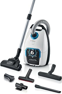 Bosch Stofzuiger met zak ProSilence serie 8 BGB75XSIL, vloerstofzuiger, ideaal voor mensen met allergieën, hygiënefilter, 10 jaar motorgarantie, zuigmond voor harde vloeren, lange kabel, Made in