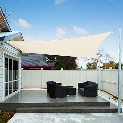 AXT SHADE Schaduwzeil 2,5x3,5m Rechthoek Waterdicht 95% UV-Bestending voor Buiten Luifel Balkon Tuin-Crème