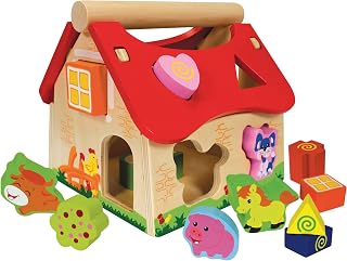 Eichhorn 100002098 - Houten Sorteerboerderij vormenstoof, meerkleurig, 15 stuks, 12 blokken, vanaf 1 jaar