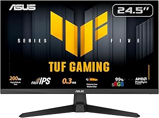 ASUS TUF Gaming VG259Q5A Gaming Monitor: 24.5", Full HD (1920x1080), 200Hz, Fast IPS, ELMB, 0.3ms GTG (min.), Stereo luidspreker, DisplayWidget Center - Zwart