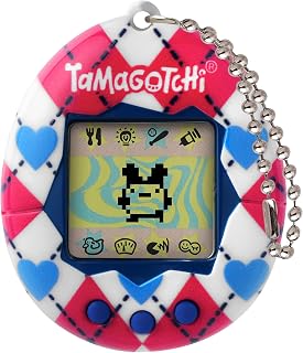 BANDAI - Tamagotchi - Originele Tamagotchi - Argyle Heart - virtueel elektronisch dier met kleurenscherm, 3 toetsen en spelletjes - Interactief dier - Speelgoed voor kinderen vanaf 8 jaar en + - 42981