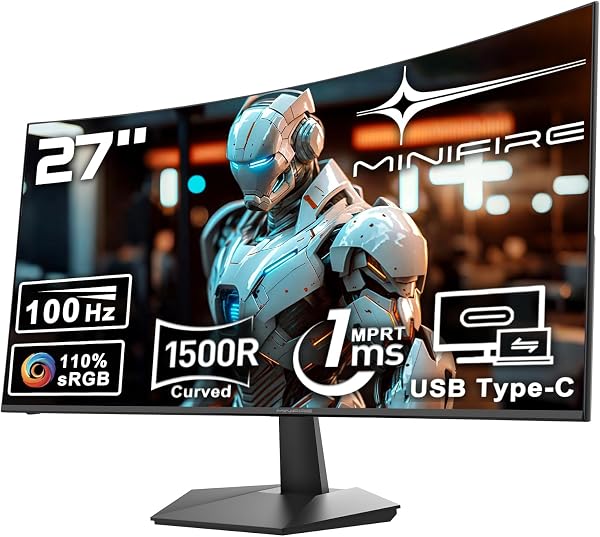 Minifire 27 inch 100 Hz gebogen monitor - tweedehands - als nieuw — outlet/retourdeal