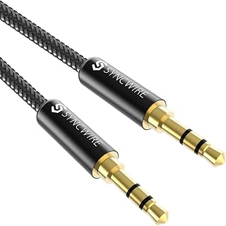 Syncwire Aux-kabel, 2 m, 3,5 mm jackkabel, audiokabel voor hoofdtelefoon, Apple iPhone iPod iPad, smartphones, Echo Dot, thuis/auto-stereo-installaties, MP3-speler en meer, nylon