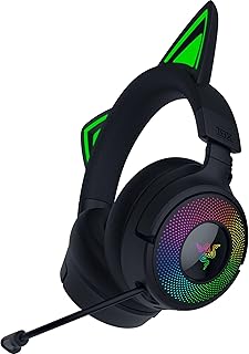 Razer Kraken Kitty V3 Pro - RGB Kitty draadloze gamingheadset - reactieve kattenoren voor streaming Hoofdtelefoon - Triforce 40mm Driver - Hyperspeed Wireless & Bluetooth - THX Spatial Audio | Zwart