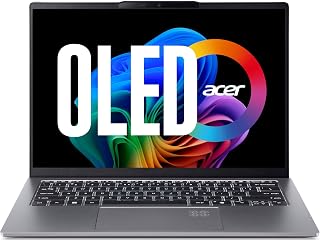 Acer Swift Go 14 AI OLED (SFG14-64-R3EW) KI-laptop, Copilot+ PC, 14" WUXGA OLED-display, AMD Ryzen Al 7 350, 16 GB RAM, 512 GB SSD, AMD Radeon 860M, Windows 11, QWERTZ toetsenbord, zilver