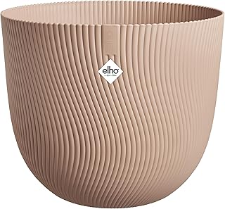 Elho Sereh Rond 30 - Bloempot voor Binnen & Buiten - 100% Gerecycled Plastic - Ø 29.5 x H 25.3 cm - Koele Klei | Ø 29,5 x H 25,3 cm | Geschikt voor gebruik buitenshuis | 100% gerecycled kunststof