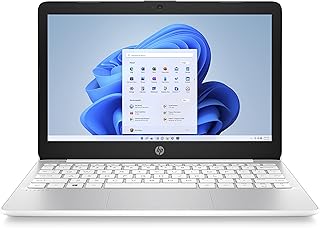 HP Stream 14-inch laptop voor studenten en bedrijven, Intel quad-core processor, 16 GB RAM, 320 GB opslag (64 GB eMMC + 256 GB kaart), 1 jaar Office 365, webcam, 12 uur lange batterijduur, wifi, Win11