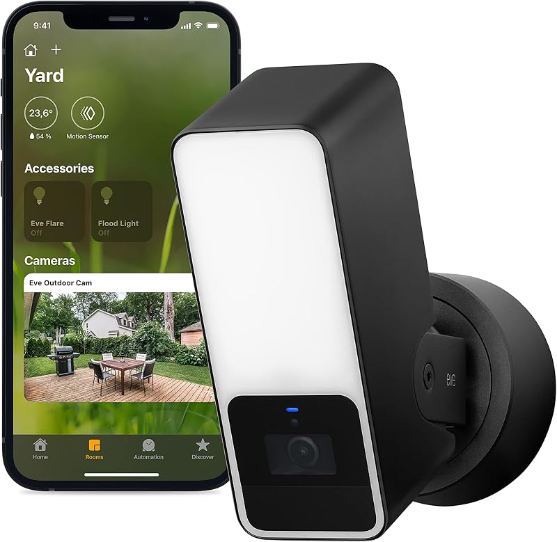 Eve Outdoor Cam: beveiligde camera met schijnwerper - outlet/retourdeal