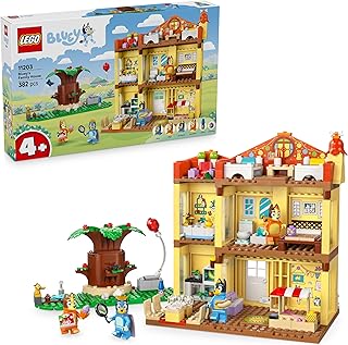 LEGO Bluey: Huis van Bluey en haar Familie Speelgoed voor 4 Jaar en Ouder - Bouwpakket voor Kinderen met Kamers, Tuin, 4 Minifiguren en Accessoires, Cadeau voor Meisjes, Jongens en Tv-Serie Fans 11203