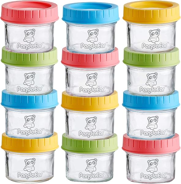 PandaEar (12 Pack Glazen Babyvoeding Opslag Potten - outlet/retourdeal