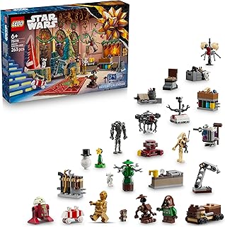 LEGO Star Wars Adventskalender 2025 voor Jongens vanaf 6 Jaar - Aftellen naar Kerst Speelgoed voor Kinderen met 24 Verrassingen Incl. 2 Minifiguren en 5 Droid Figuren - Cadeau - 75418