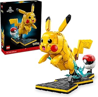 LEGO Pokémon Pikachu en Pokéball - Bouwpakket voor Volwassenen - Model Set met Beweegbaar Anime Figuur en Dynamische Displaystandaard - DIY Woondecoratie en Versiering - Gaming Cadeau Idee - 72152