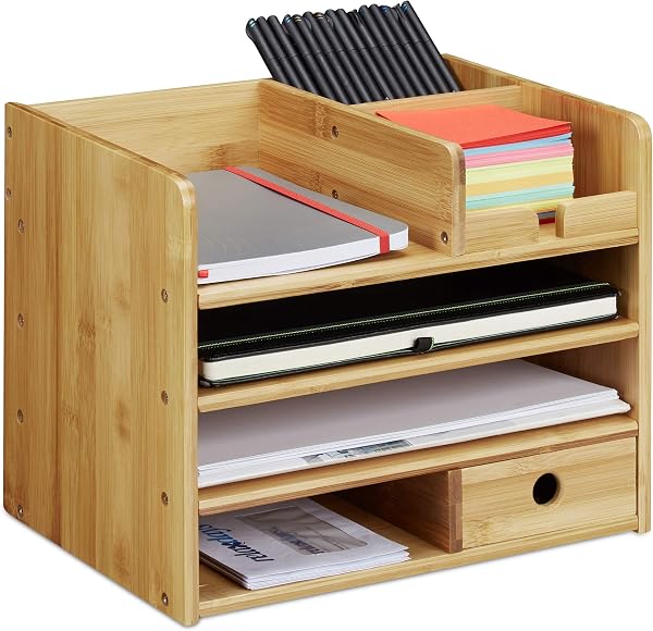 Relaxdays bureau organizer bamboe - tweedehands - goed — outlet/retourdeal