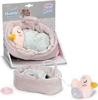 BABY born voor baby's Muziek Berta 18 cm – Knuffel-Berta in mandje met uitneembaar muziekdoosje, wasbaar