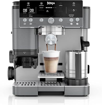 Ninja Luxe Premier 3-in-1 koffiezetapparaat, espresso, cold brew koffie en filterkoffie, 4 automatische voorinstellingen voor schuim, Donkergrijs ES601EUGM