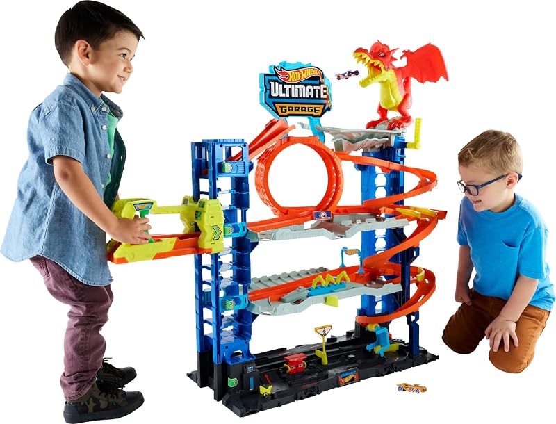 Hot Wheels City Ultimate Garage baanset met 2 die-cast auto's - outlet/retourdeal