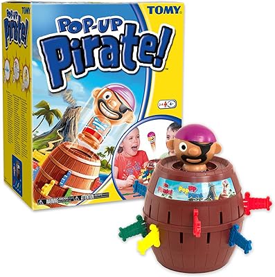 TOMY Pop Up Pirate Classic Children's Action Board Game, Family and Preschool Kids Game, Action Game for Children 4, 5, 6, 7, 8 Year Old Boys and Girls and Adults