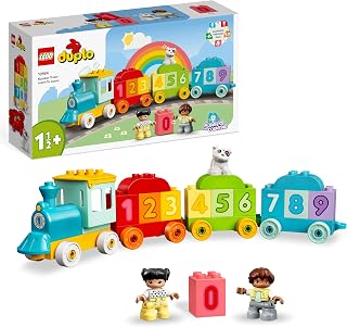 LEGO DUPLO Getallentrein – leren tellen – Educatief Speelgoed Voor Peuters Vanaf 1 Jaar – Incl. Kleurrijke Cijferstenen en 2 Figuren – Cadeau voor Jongens en Meisjes 10954