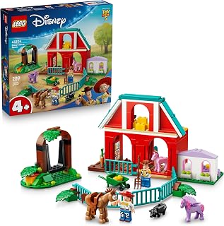 LEGO | Disney Pixar Blaze's Paardenranch - met Woody en Jessie Minifiguren en 2 Bouwbare Speelgoed Paarden, Pegasus en Varken Dieren Figuren - Cadeau voor Meisjes, Jongens en Fans vanaf 4 Jaar 43304