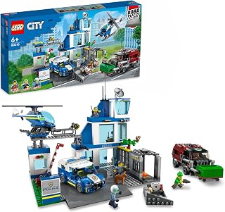 LEGO City Comisaría de Policía, Edificio con Cárcel, Helicóptero de Juguete, Furgón Policial y Camión, Regalo para Niños y Niñas de 6 Años o Más 60316