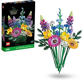 LEGO Botanicals Wilde Bloemen Boeket, Knutselen voor Volwassenen, Set met Nepbloemen, waaronder Lavendel, Kantoor Decoratie en Woonaccessoire, Cadeau voor Vrouwen en Mannen, Botanical Collection 10313