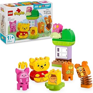 LEGO DUPLO Verjaardagsfeest van Winnie de Poeh – Speelgoed Voor Fijne Motoriek Voor Peuters Vanaf 1 Jaar – Incl. Cijferstenen en 3 Dieren Figuren, Waaronder Teigetje en Knorretje – 10457