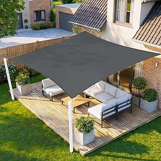 HENG FENG Schaduw Zeil Rechthoekig 2.5x3.5m Waterdicht Zonnescherm Zeil PES Polyester with 95% UV Blok for Buiten Patio Tuin Antraciet