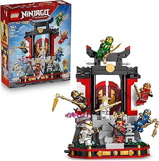 LEGO NINJAGO 15-Jarig Jubileum: Display met Ninjapersonages – Ninja Speelgoed voor Kinderen met Kloosterpoort, 8 Minifiguren en Zwaarden – Cadeau voor Jongens vanaf 14 Jaar en Volwassenen – 71866