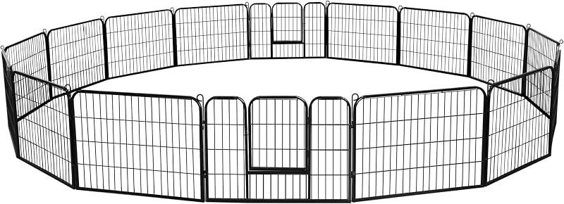 Yaheetech 16 x box voor honden, voor de tuin, opvouwbaar, 80 x 60 cm | Hondenhek, uittrekbaar, opvouwbaar, van metaal, groot, voor buiten