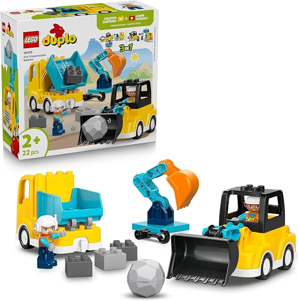 LEGO DUPLO 3-in-1 Bouwvoertuigen - outlet/retourdeal