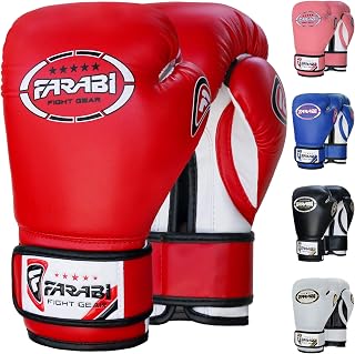 Farabi Sports Kids Boxing Gloves 4, 6, 8-oz Junior Muay Thai Gloves Youth Kickboxing Sparring Punching Bag Training Gloves