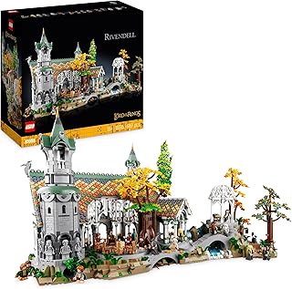 LEGO 10316 Icons THE LORD OF THE RINGS: RIVENDELL, Bouw en Toon Midden-aarde Model, Meeslepende Grote Set voor Volwassenen met 15 Minifiguur Personages, Inclusief Frodo, Sam en Bilbo Baggins