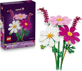 LEGO Botanicals Cosmeabloemen - Kunstbloem Boeket Bouwpakket voor Kinderen met 3 Bloemen en 2 Lampenpoetsersgras Stelen - Kinderkamer Decoratie - Cadeau voor Meisjes vanaf 9 Jaar en Volwassenen 11514