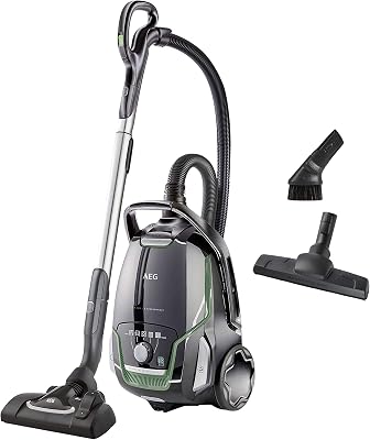 AEG Stofzuiger met Zak, VX9-2, Hoge filtratie, Allergie Plus-filter wasbaar, 3in1 Multifunctioneel mondstuk, 12 Meter Actieradius, Zuigkrachtregeling, 66 dB, Zwart