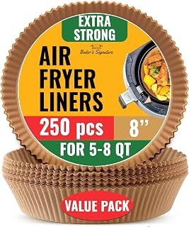 240 stuks Air Fryer Liners voor Ninja, ronde wegwerpbare airfryer papieren voeringen - anti-aanbak- en oliebestendig voor eenvoudige reiniging, geweldig voor oven, pannen en bakken - 20 cm voor 5-8 qt