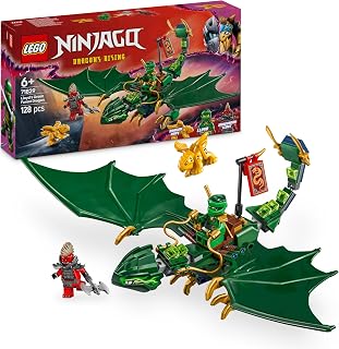 LEGO NINJAGO Lloyds groene bosdraak, Draak Speelgoed voor Kinderen met 2 Minifiguren, Bouwpakket voor Fantasierijk Rollenspel, Cadeau voor Jongens, Meisjes en Fans van de Dragons Rising Tv-Serie 1829