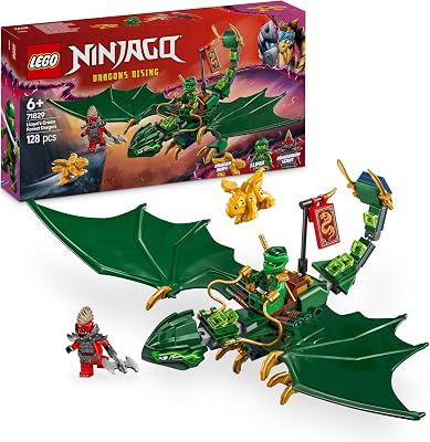 LEGO NINJAGO Lloyds groene bosdraak, Draak Speelgoed voor Kinderen met 2 Minifiguren, Bouwpakket voor Fantasierijk Rollenspel, Cadeau voor Jongens, Meisjes en Fans van de Dragons Rising Tv-Serie 1829