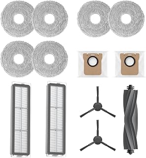 Dreame accessoireset compatibel met L20 Ultra, 3 paar poetsdoeken, 2 stofbakfilters, 1 hoofdborstel, 2 zijborstels en 2 stofzakken.